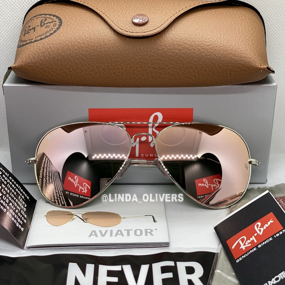 FREE SHIPPING Ray-Ban Aviator RB3025 Pink Mirror